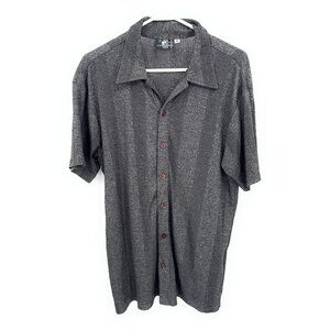 Positano Mens‎ Textured Gray Stretch Club Shirt Size M
